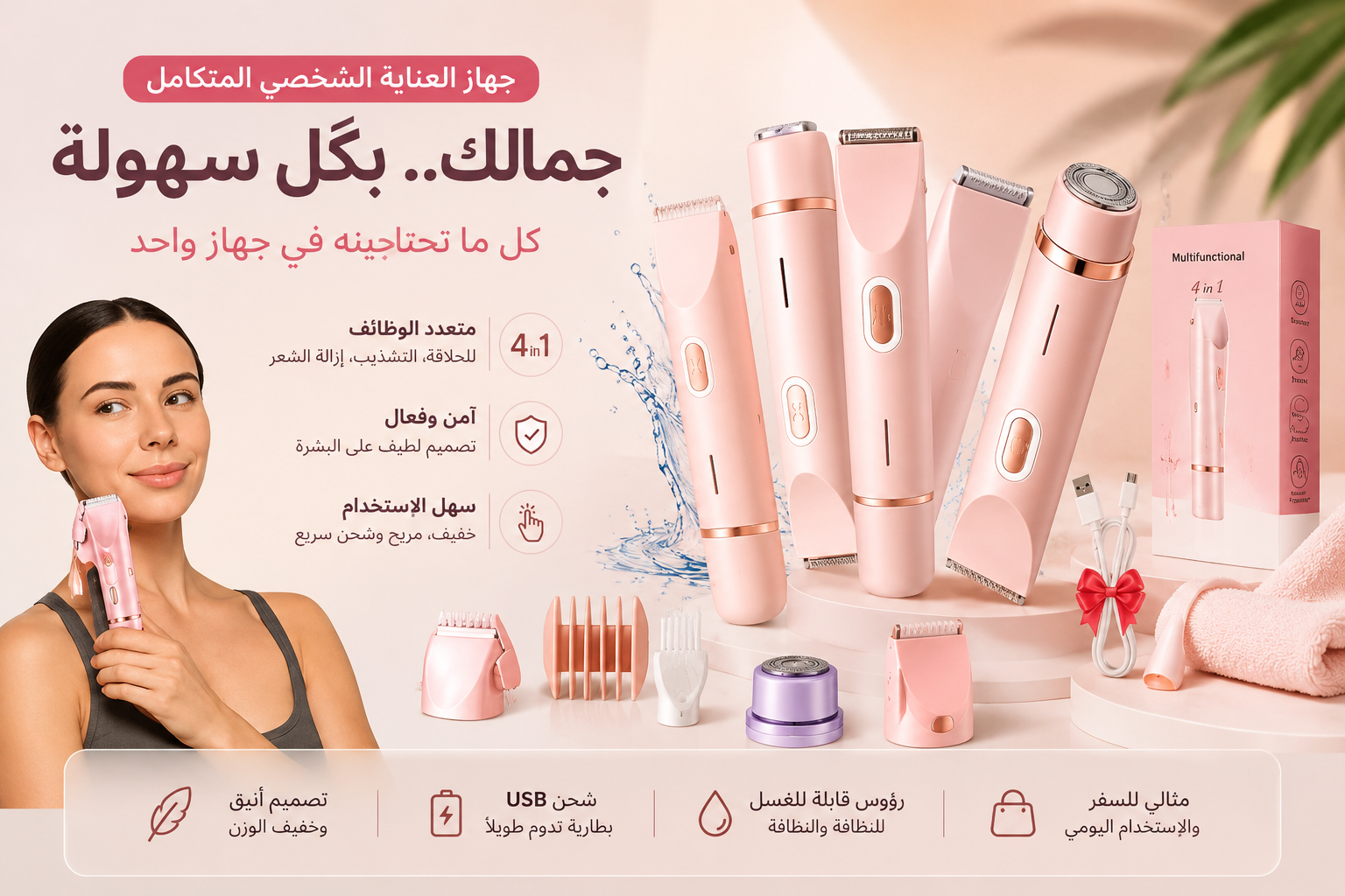 جهاز العناية الشخصية المتكامل 4 في 1 للنساء alternate view