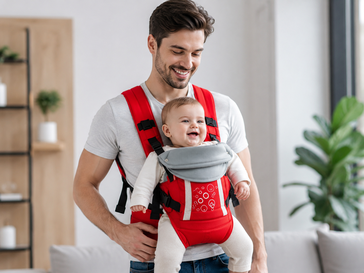 Baby Carrier - حاملة الأطفال المريحة – راحة لك وأمان لطفلك  thumbnail 4